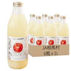 JA 相馬村 青森蘋果汁, 1L, 6瓶