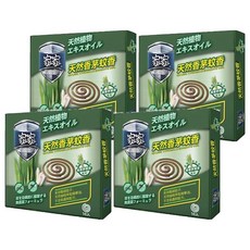 Family 家家 必安住天然香茅蚊香 天然植物萃取精華油製成 無農藥配方 10卷, 135g, 4盒