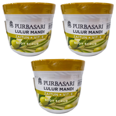 Purbasari 身體磨砂膏 - 峇里島SPA級肌膚護理 深層滋潤 去除老廢角質, 200g, 3罐