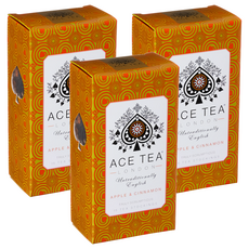 ACE TEA 蘋果肉桂茶 立體茶包 15包 - 濃郁肉桂香氣, 微酸蘋果, 天然大片茶葉, 3盒