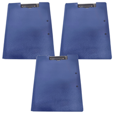 CCHING 青青文具 雙夾文件夾A4 簡單生活, 藍色, 3個