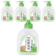 GREEN 綠的 弱酸溫和抗菌潔手露-青草&檸檬草, 400ml, 5入
