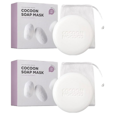 SKIN1004 殭屍美妝蠶絲蛋白潔面皂 附起泡網, 100g, 2盒