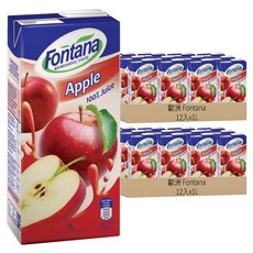 Fontana 蘋果汁，歐洲原裝進口，航空公司及五星級飯店選用，不含添加物, 1L, 24入