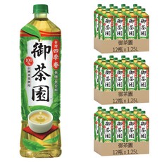 御茶園 台灣四季春 無糖, 1.25L, 36瓶