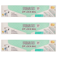PEANUTS 史努比 夾鏈袋 綠款, M 15入 + L 10入, 25入, 3盒