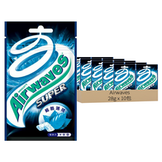 Airwaves Super極酷嗆涼無糖口香糖 薄荷口味, 28g, 10包