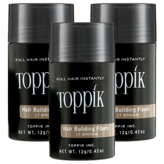 TOppiK 增髮纖維 12g, 淡棕 LIGHT BROWN, 3瓶
