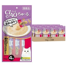 INABA CIAO 啾嚕 肉泥, 奢華鮪魚 + 龍蝦, 56g, 18袋