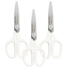 PLUS 普樂士 透明不沾膠弧線剪刀 辦公家用剪刀, 白色, 3支