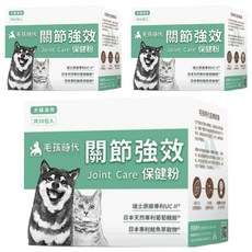 PetsTimes 毛孩時代 關節強效保健粉 犬貓適用 2g 30包, 強化骨骼/關節, 3盒