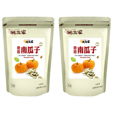 元氣家 茶香帶殼南瓜子 低溫烘培 無調味 粒粒飽滿 精選特大南瓜子, 200g, 2包