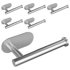 AHOYE 免打孔304不鏽鋼捲筒衛生紙, 鐵色, 6個