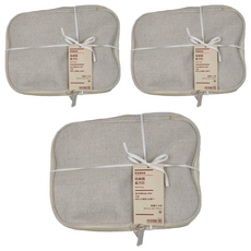 MUJI 無印良品 收納箱長方形 附蓋式半型, 3個, 麻