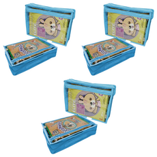 Bagtory HK 百寶袋王 高清拉鍊文件書袋 F4 2個, 淺藍色, 3組