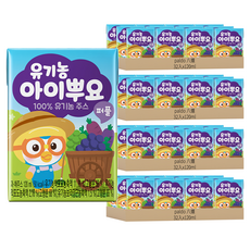 paldo 八道 Aippuyo 葡萄果汁, 無化學肥料或農藥栽培, PORORO角色包裝, 120ml, 128入