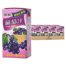 波蜜 葡萄汁, 300ml, 24入