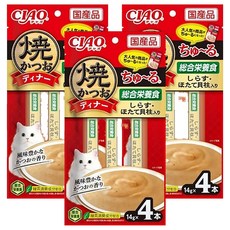 INABA 鰹魚燒肉泥 SC-513, 吻仔魚 + 干貝, 56g, 3袋