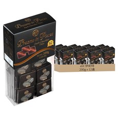 伊莉特 62%醇黑巧克力片 醇厚濃郁 獨立包裝 方便分享, 200g, 12盒
