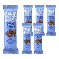 Well Naturally 無糖牛奶巧克力-極致絲滑, 45g, 6包