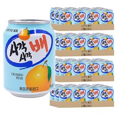 LOTTE 樂天 水梨汁禮盒 12罐裝 韓國原裝進口, 238ml, 48罐