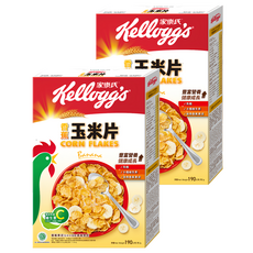 Kellogg's 家樂氏 公雞玉米片 香蕉口味 含豐富營養 高鐵 含8種維生素 使用香蕉果泥, 190g, 2盒