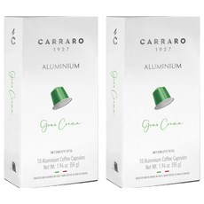 CARRARO 經典濃縮GRAN CREMA 咖啡膠囊 適用Nespresso Original 膠囊咖啡機, 5.5g, 10個, 2盒