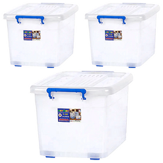 KEYWAY 聯府 滑輪掀蓋整理箱收納箱 90L, 3個