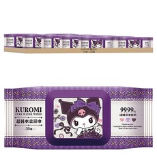KUROMI 酷洛米 超純水柔濕巾 加蓋, 30抽, 10包
