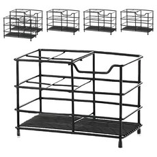 艾米購物 304不鏽鋼牙刷架 4格 免釘安裝 浴室收納好幫手, 黑色, 6個