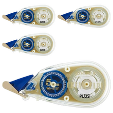 PLUS 普樂士 手帳修正帶WH-815Y, 完美修正, 操作簡單, 5.0mm寬 長度6M, 4個