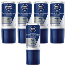 NIVEA 妮維雅 男士96H超能科研制汗爽身乳液 長效 дерма dry 配方 清爽 не黏膩, 50ml, 5件