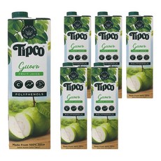 Tipco 泰可 芭樂汁, 100% 原汁含有率, 無色素, 香料, 防腐劑, 富含維生素, 1L, 6瓶
