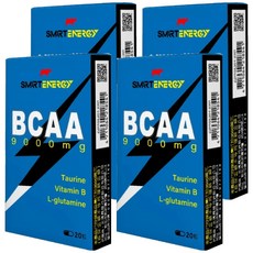 RED COW 紅牛 SMART ENERGY聰勁 BCAA 9000mg 即溶膠囊 左旋麩醯胺酸 牛磺酸 維他命B 增進運動表現, 20顆, 500mg, 4盒