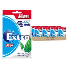 Extra 益齒達 潔淨無糖口香糖 薄荷口味, 62g, 60包