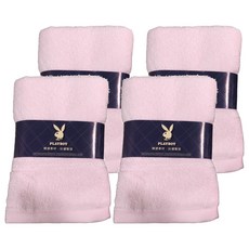 PlayBoy 清逸素色毛巾 精梳棉, 粉色, 4個