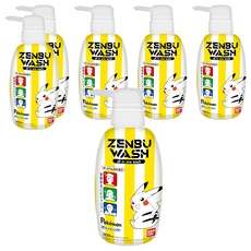 BANDAI 兒童三合一髮顏沐浴乳 皮卡丘, 6瓶, 300ml
