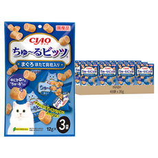 INABA CIAO 啾嚕 迷你肉泥夾心卷, 鮪魚 + 干貝, 36g, 48袋