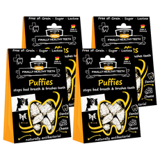 QCHEFS 黑科技 潔牙粉 犬用, 鮮乳酪起司, 90g, 對抗口臭和牙垢, 德國, 4盒