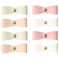 ekax 皮革壓扣整線器 大蝴蝶結款 Set PU皮革, 文青莫蘭迪, 2組