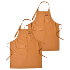SP SAUCE 時尚防水PU圍裙 78x62公分, 橘色, 2件