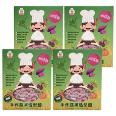 港媽私房手作 蔬果造型蝴蝶麵 火龍果紫薯口味 全素可食, 90g, 4盒