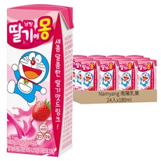 Namyang 南陽乳業 哆啦A夢草莓牛奶, 180ml, 24入