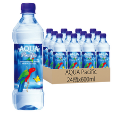 AQUA Pacific 斐濟太平洋 純淨天然礦泉水, 來自斐濟的純淨水源, 酸鹼值8.0, 600ml, 24瓶