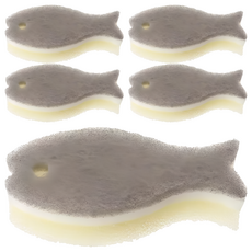 Marna 小魚造型清潔用海綿，尺寸142x66x35mm, 1入, 5個
