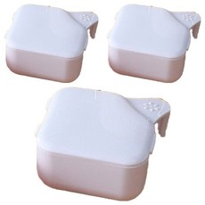 日式假牙套清潔雙層浸泡盒 白, 1個, 3入