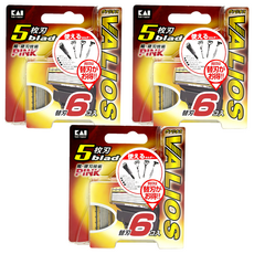 KAI 貝印 5刀刃替換刀片 BS-6VAL, 6入, 3盒