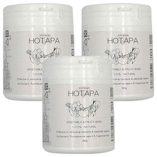 HOTAPA 清潔粉 蔬果用, 100% 天然, 有效去除细菌和农药残留, 无表面活性剂，无荧光剂，无香料 - 90g, 3罐