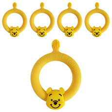 Skater 幼兒乳牙練習圓握刷 3個月以上, 小熊維尼 黃色, 1個裝, 5個