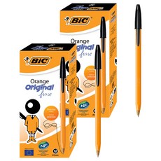 BIC 比克 經典橘色原子筆 0.8mm 12支, 黑色, 2盒
